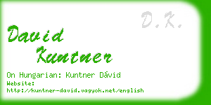 david kuntner business card